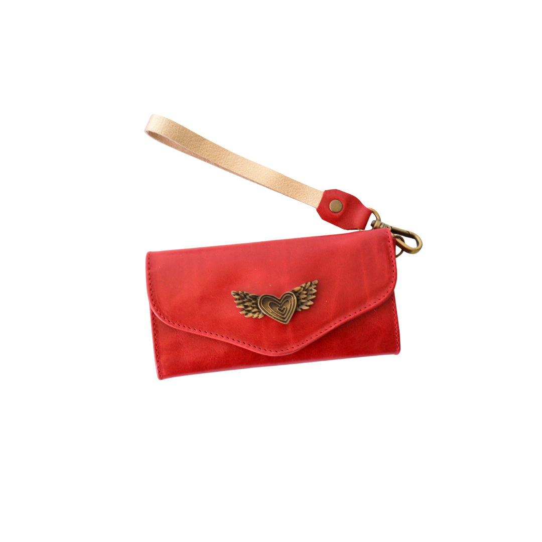Billetera Flo Bicolor Rojo con Dorado