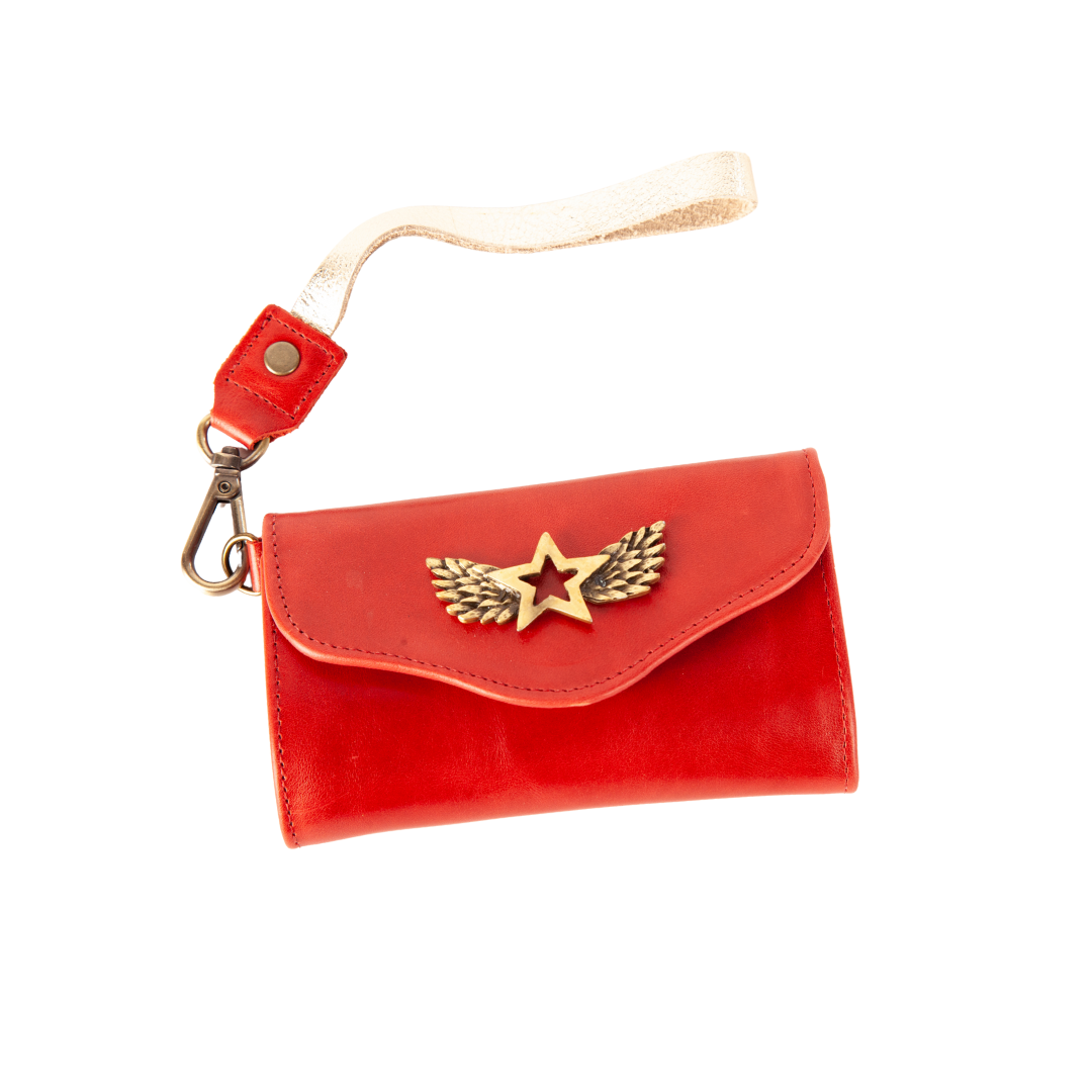 Billetera Mini Roja con Dorado