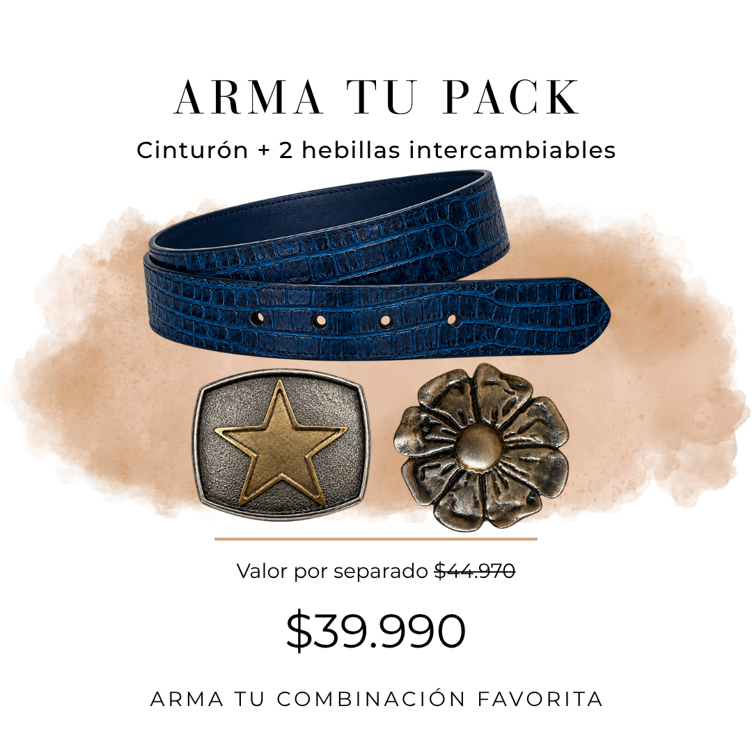 Arma Tu Pack Cinturón Hebilla Intercambiable (Una Correa + 2 Hebillas)