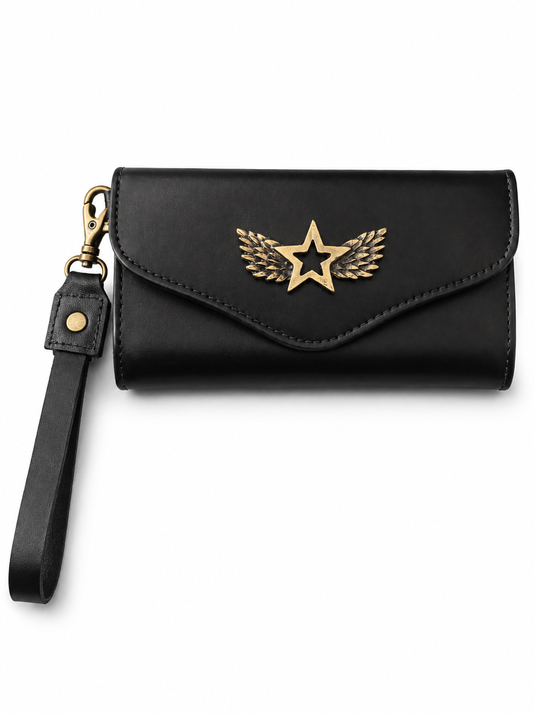Billetera Maxi Negra Lisa