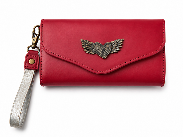 Billetera Maxi Roja con Dorado