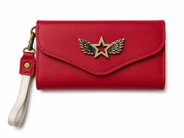 Billetera Maxi Roja con Dorado
