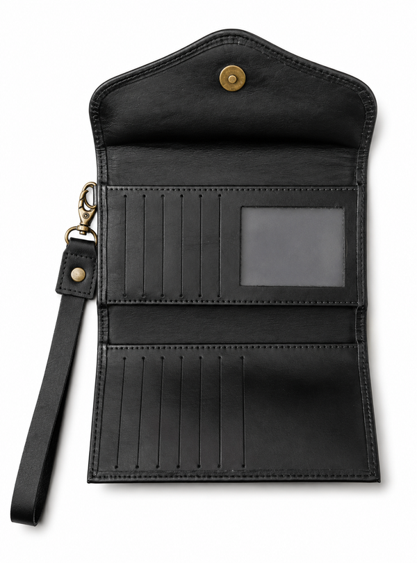 Billetera Maxi Negra Lisa