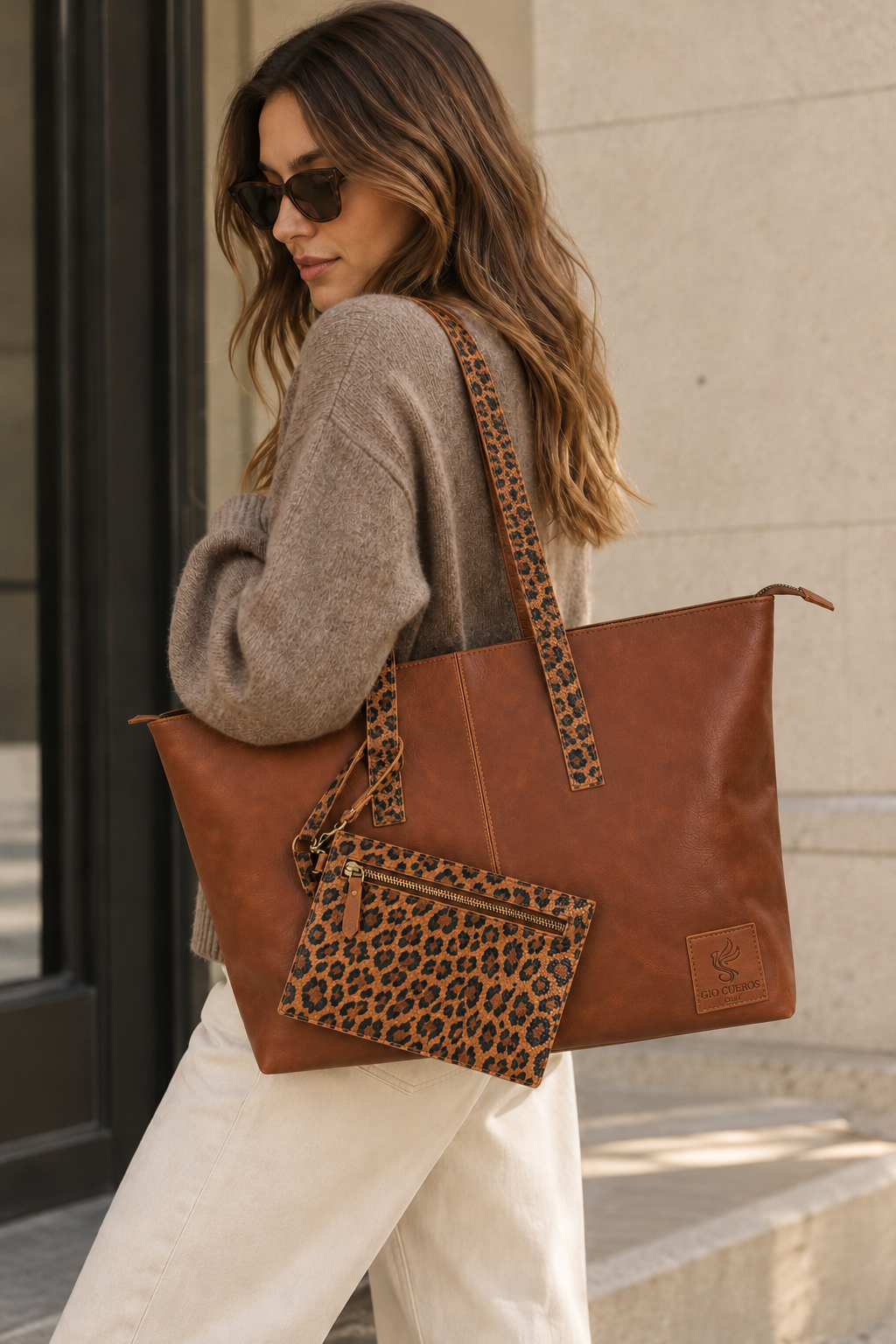 Cartera Agustina Café/ Print