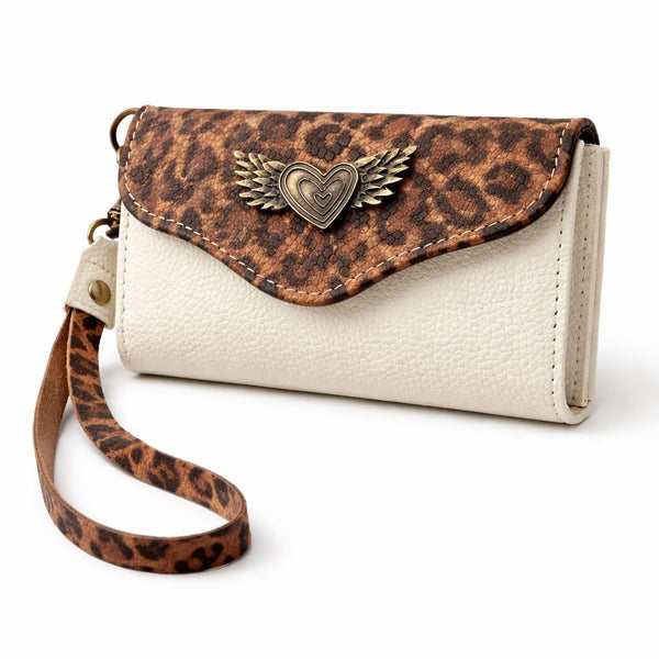 Billetera Mini Bicolor Blanco Vainilla con Print
