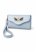 Billetera Mini Celeste con Celeste glaciar Brillante