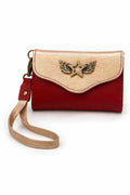 Billetera Mini Bicolor Rojo con Dorado