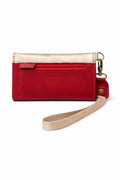 Billetera Mini Bicolor Rojo con Dorado