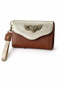 Billetera Mini Bicolor Café con Dorado