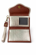 Billetera Mini Bicolor Café con Dorado