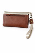 Billetera Mini Bicolor Café con Dorado