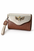 Billetera Mini Bicolor Café con Dorado