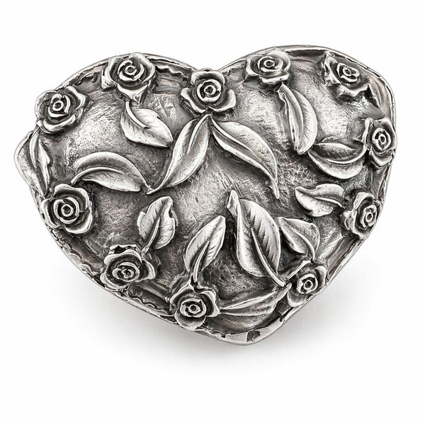 Hebilla Corazón Floral Plata 605