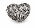 Hebilla Corazón Floral Plata 605