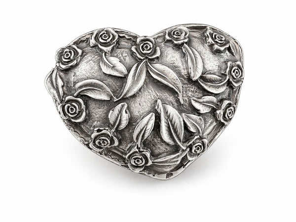 Hebilla Corazón Floral Plata 605