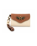 Billetera Mini Blanco/ Café claro/ Print