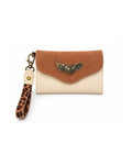 Billetera Mini Blanco/ Café claro/ Print
