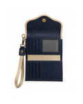 Billetera Mini Bicolor Azul con Dorado