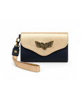 Billetera Mini Bicolor Azul con Dorado
