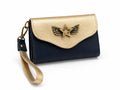 Billetera Mini Bicolor Azul con Dorado