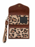 Billetera Maxi Café con Print Blanco