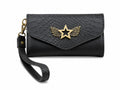 Billetera Maxi Negra con Negro Crocox