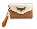 Billetera Mini Bicolor Café Claro con Dorado