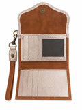 Billetera Mini Bicolor Café Claro con Dorado