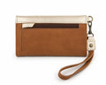 Billetera Mini Bicolor Café Claro con Dorado