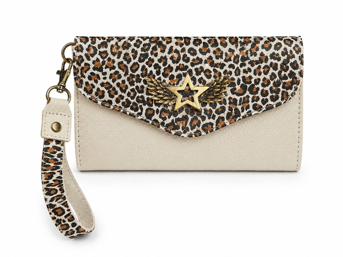 Billetera Maxi Blanco / Leopardo