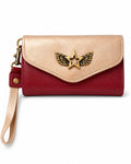 Billetera Maxi Bicolor Rojo con Dorado