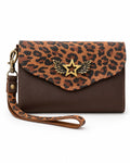 Billetera Maxi Bicolor Café Chocolate con Print