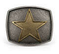 Hebilla cuadrada estrella plata 1005