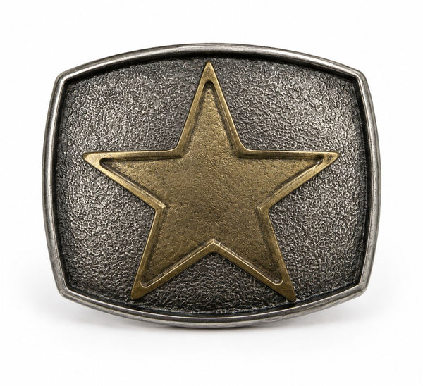 Hebilla cuadrada estrella plata 1005