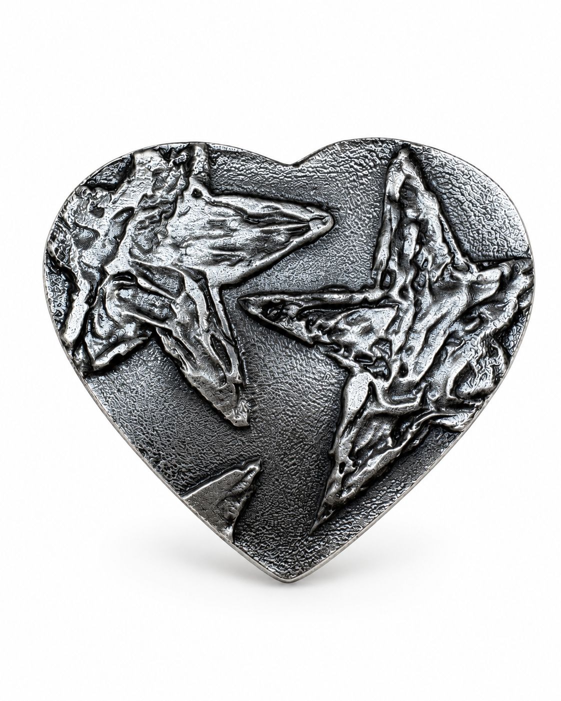 Hebilla corazón estrella plata 1003