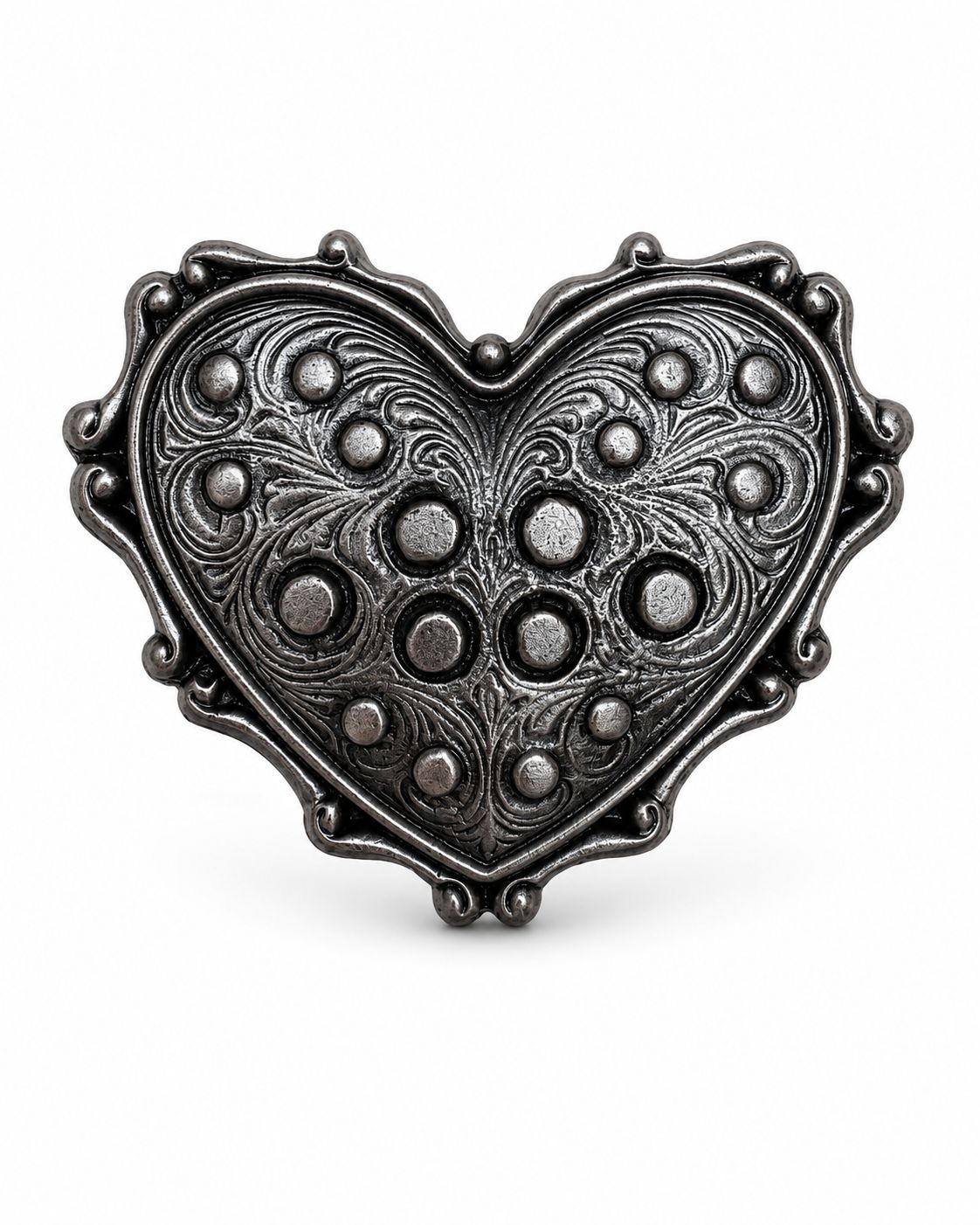 Hebilla corazón puntos plata 1001