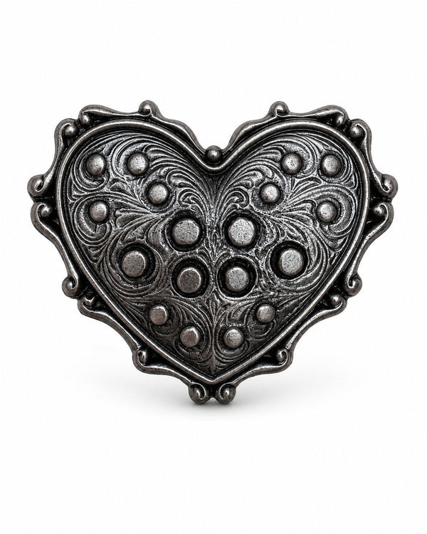 Hebilla corazón puntos plata 1001