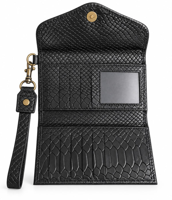 Billetera Maxi Negra Crocox