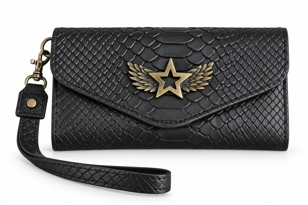 Billetera Maxi Negra Crocox