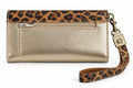 Billetera Maxi Bicolor Dorado con Print