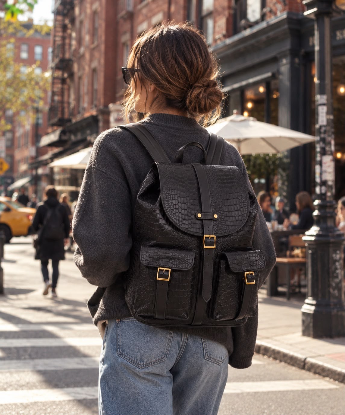 Mochila Ignacia Negro crocox/ Negro NUEVO LANZAMIENTO -20%