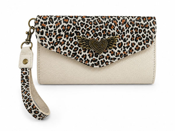 Billetera Maxi Blanco / Leopardo