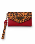 Billetera Maxi Bicolor Rojo Con Print