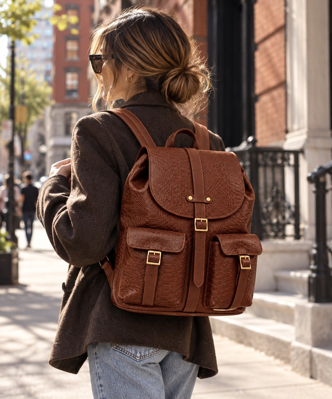 Mochila Ignacia Café Crocox/ Café NUEVO LANZAMIENTO -20%